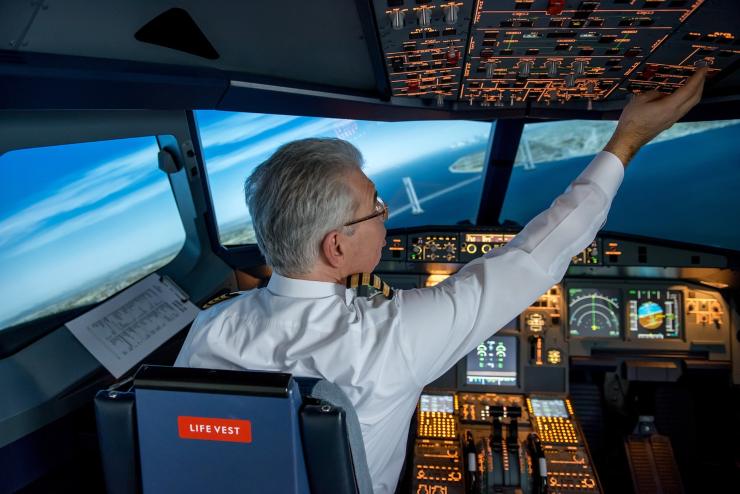 pilota di aereo pronto al decollo